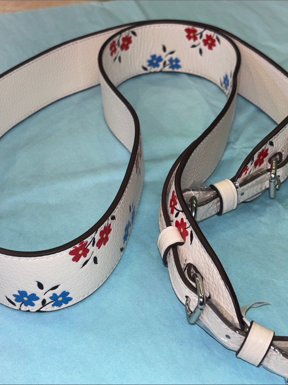 Coach Leather Purse Strap With Floral Print CU241 New - Picture 12 of 13